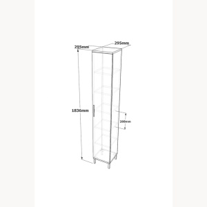 Dulap multifuncțional îngust pentru baie și bucătărie, 29.5x29.5x183.6 cm, Maro-Crem-Antracit, UnicUtil - Img 2