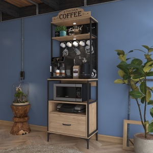 Dulap multifuncțional, Je154 3130, UnicUtil, Nuc, Lățime: 70 cm, Înălțime: 206,8 cm, Adâncime: 40 cm - Img 2