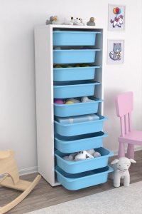 Dulap multifunctional, Peak flame, UnicUtil, Culoarea Alb Albastru - Img 1