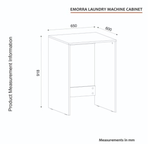 Dulap pentru mașina de spălat din pal melaminat Emorra, design funcțional pentru organizare eficientă, 65 x 60 x 91.8 cm - Img 2