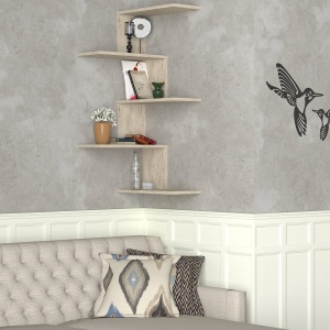 Etajera De Perete, Modern Twist, UnicUtil, 51.5 x 51.5 x 109 cm, Crem, UUETA43 - Img 6