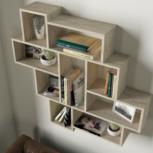 Etajera De Perete, Smart Display, UnicUtil, 115.5 x 14.5 x 103.5 cm, Crem, UUETA45 - Img 4