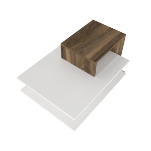 Masă de Cafea, Wood Wave, UnicUtil, 84.8 x 60 x 43.6 cm, Alb-Maro - Img 7