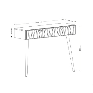 Masa Decor Hol, Geo Prism, UnicUtil, 120 x 35 x 89.3 cm, Crem - Img 8