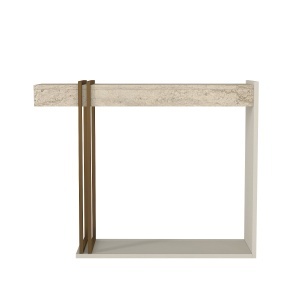 Masă decorativă Desca din pal melaminat finisaj travertin-sandstone, eleganță modernă pentru interior rafinat, 91.8 x 29.6 x 74.2 cm - Img 6