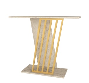 Masa decorativa, Modern Wave, UnicUtil, 90 x 29.6 x 76.8 cm, Crem - Img 6