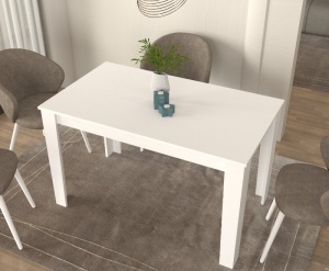 Masă dining living și bucătărie, Darlen, UnicUtil, Alb, 125 cm - Img 5