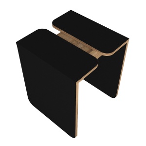Masuta Cafea, Coffee Duo, UnicUtil, 45 x 45 x 55 cm, Sonoma-Negru - Img 5