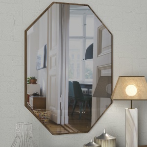 Oglinda de Perete Decorativă, Edge Charm, UnicUtil, 45 x 70 cm, Maro - Img 3