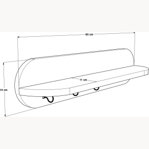 Raft de perete Alb 60x11x14 cm, PAL melaminat, Novion 2, UnicUtilY - Img 5