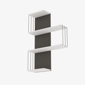 Rafturi perete, Elegant Build, UnicUtil, 64 x 96 x 19 cm, Alb Gri - Img 4