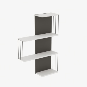 Rafturi perete, Elegant Build, UnicUtil, 64 x 96 x 19 cm, Alb Gri - Img 6