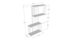 Rafturi perete, Minimal Space, UnicUtil, 65 x 96 x 19 cm, Galben - Img 3