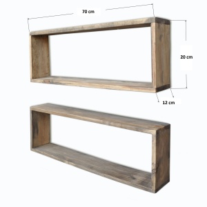 Rafturi perete, Rustic Form, UnicUtil, 70 x 20 x 12 cm, Nuc - Img 6
