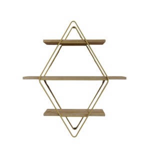 Rafturi perete, Smart Design, UnicUtil, 60 x 70 x 14 cm, Auriu Stejar - Img 2
