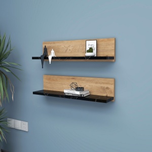 Rafturi perete, Solid Edge, UnicUtil, 60 x 15 x 13 cm, Pin Negru - Img 1