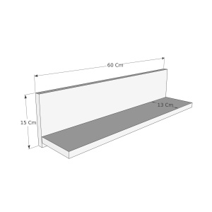Rafturi perete, Solid Edge, UnicUtil, 60 x 15 x 13 cm, Pin Negru - Img 5