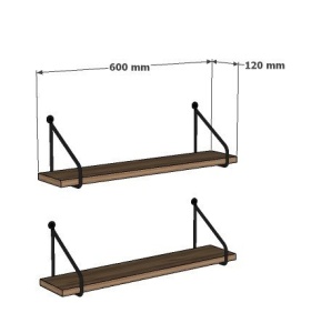 Set 2 Rafturi Modern, Bold Shelf, UnicUtil, 60 x 12 x 12 cm, Stejar - Img 4