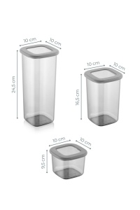 Set 3 recipiente alimentare , UnicUtil, Versatile Premium, Antracit - Img 3