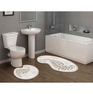 Set covorase baie 2 piese, Elegant Design, UnicUtil, Cream - Img 1