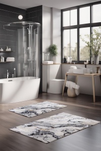 Set covorase baie 2 piese, Premium Feel, UnicUtil, Multicolor