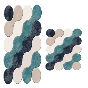 Set covorase baie 2 piese, Ultra Cozy, UnicUtil, Albastru - Img 2