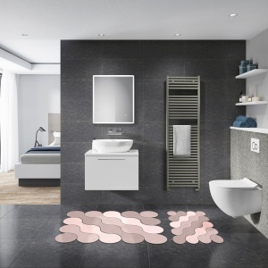 Set covorase baie 2 piese, Ultra Cozy, UnicUtil, Pudra