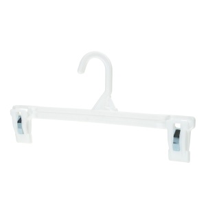 Umeraș din Plastic cu clipsuri, pentru pantaloni/fuste, Alb, 1 bucata - Img 4