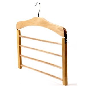 Umeraș pliabil din lemn, Multifunctional, Natur, 1 bucata - Img 2
