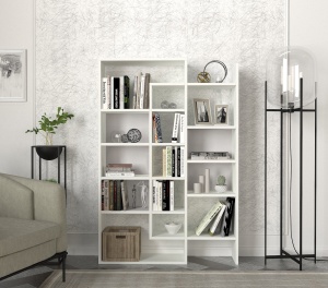 Biblioteca, Geo WhiteSpace, UnicUtil, 94.2 x 22 x 139.5 cm, Alb