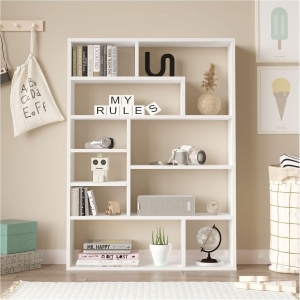 Bibliotecă, Keemon 1, UnicUtil, 90 x 22 x 123.6 cm, Alb - Img 3