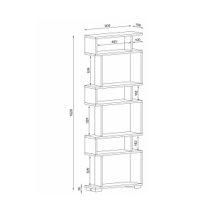 Biblioteca, Modern Loft, UnicUtil, 60 x 19.5 x 162.9 cm, Crem - Img 2
