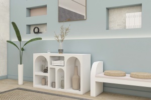 Biblioteca, Timeless Style, UnicUtil, 120 x 37 x 74 cm, Alb - Img 5
