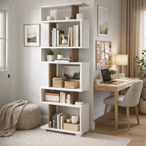 Biblioteca UnicUtil, Alb-Maro 19.5 x 60 x 163 cm