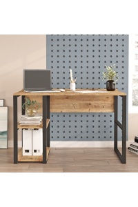 Birou cu bibliotecă și structură metalică, 120x60x75 cm, Pin, UnicUtil - Img 2