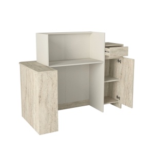 Birou recepție, Dayana Front Desk, UnicUtil, Travertin-Crem, 150 cm - Img 12
