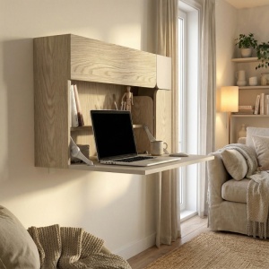 Birou suspendat, Narva Wallmounted Desk, UnicUtil, Crem - Img 9