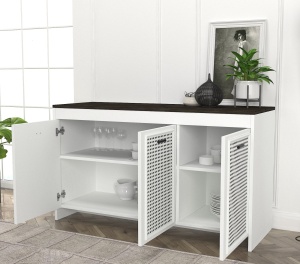Comoda Televizor, Frame Cube, UnicUtil, 120 x 45 x 75 cm, Alb, UUCOM10 - Img 3