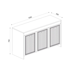 Comoda Televizor, Frame Cube, UnicUtil, 120 x 45 x 75 cm, Alb, UUCOM10 - Img 8