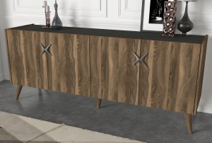 Comodă televizor, Luxe Touch, UnicUtil, 183.6 x 47 x 78 cm, Maro - Img 5