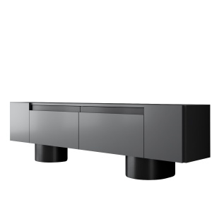 Comoda TV, Bohem Anthracite, UnicUtil, Antracit-Negru, Lățime: 180 cm, Înălțime: 50 cm, Adâncime: 30 cm - Img 6