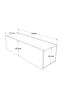 Comodă TV cu uși, 100x31.6x29.6 cm, Pin, PAL melaminat, UnicUtil - Img 5