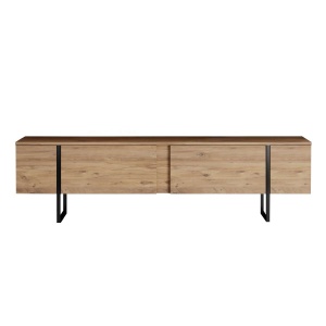 Comoda TV, Luxe Atlantic, UnicUtil, Pin Atlantic-Negru, Lățime: 180 cm, Înălțime: 50 cm, Adâncime: 30 cm - Img 8