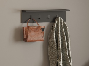Cuier Elegant, Rustic Wood, UnicUtil, 60 x 14 x 16 cm, Gri - Img 1