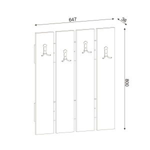 Cuier Panou, Elegant Hooks, UnicUtil, 64.7 x 3.6 x 80 cm, Alb - Img 2