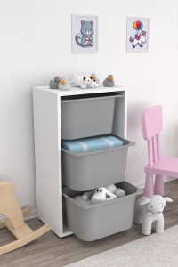 Dulap multifunctional, Stone wave, UnicUtil, Culoarea Alb Gri - Img 1