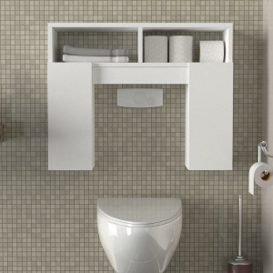 Dulap Organizator pentru Baie UnicUtil, 76 x 20 x 61 cm, Alb - Img 4