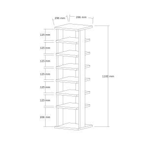 Dulap pentru pantofi, Ayka Walnut, UnicUtil, Nuc, Lățime: 29,6 cm, Înălțime: 110 cm, Adâncime: 29,6 cm - Img 6