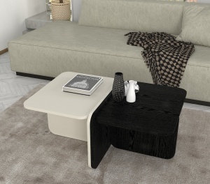 Masa de Cafea Elegant Mix, UnicUtil, 93.6 x 60 x 40, Crem-Alb, UUMC16 - Img 1