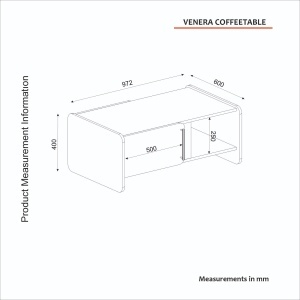 Masa de cafea, Modern Shape, UnicUtil, Crem-Negru - Img 2